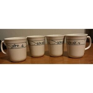 Vintage Corningware Coffee Cups First Of Spring‎ Cream Colored Mugs Set Of 4